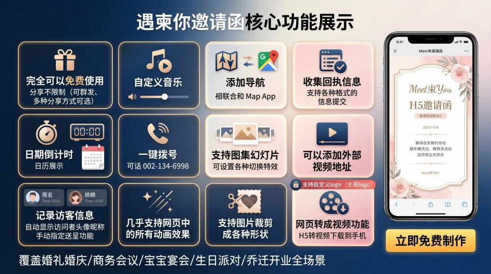 婚庆电子请帖模板合集｜多款风格任选，小白也能5分钟打造专属喜帖✨